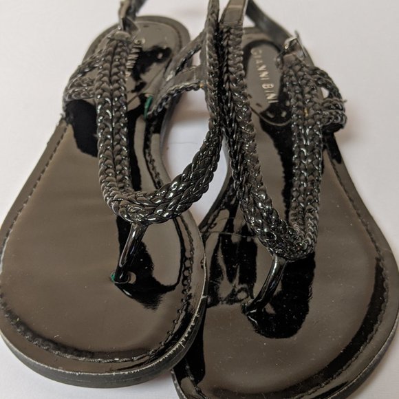 Gianni Bini Shoes - COPY - GIANNI BINI BLACK BRAIDED STRAP SANDALS SI…